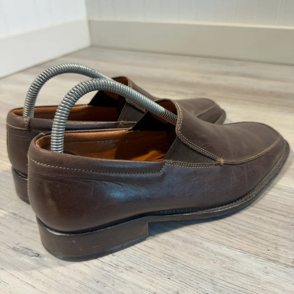 Gordon Rush Loafers Mens Sz 7.5 Brown Leather Slip On Apron Dress Shoes
